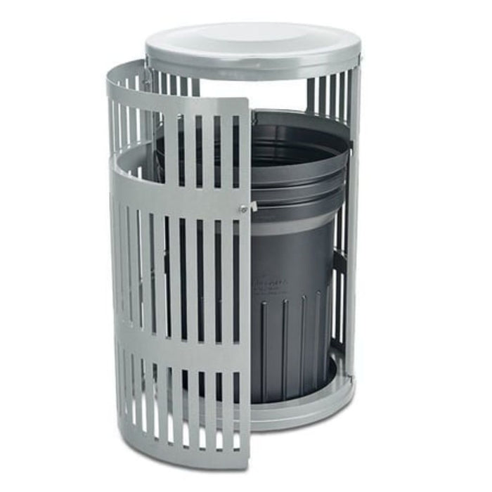 Metrix 40 Gal Trash Receptacle, Dual Openings, Side Door