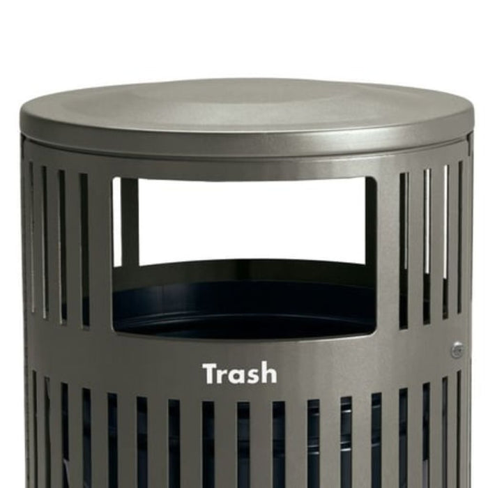 Metrix 40 Gal Trash Receptacle, Dual Openings, Side Door