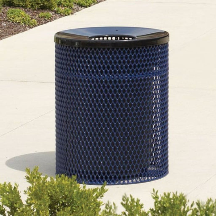 Ultra 32 Gal Expanded Steel Trash Receptacle, Contour Top