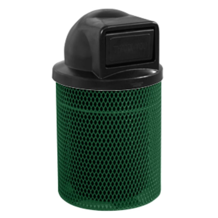 Ultra 32 Gal Expanded Steel Trash Receptacle, Dome Top
