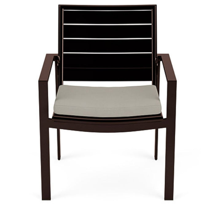 Meza Nesting Dining Chair Aluminum Slat Seat w/ Arms