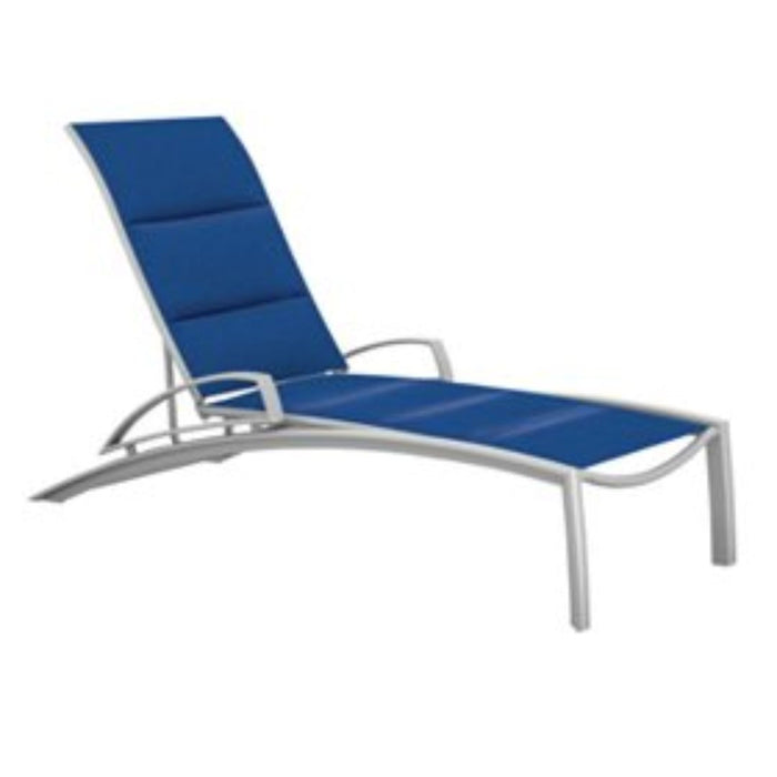 South Beach Padded Sling Chaise Lounge with Arms