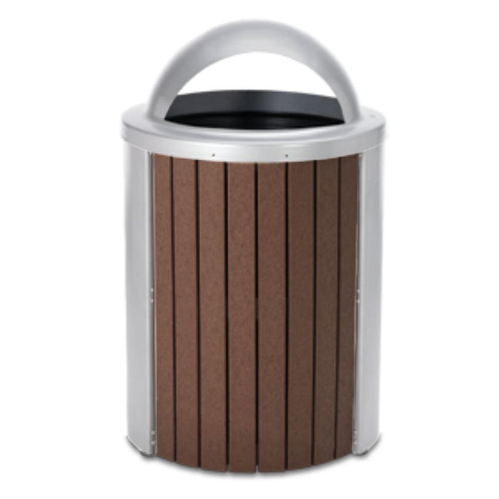 Madison 35 Gal Recycled Plastic Receptacle, Open Hood Top