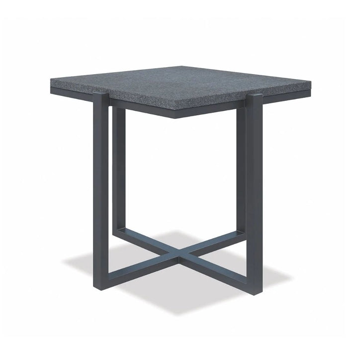 Square End Table With Polished Granite Top