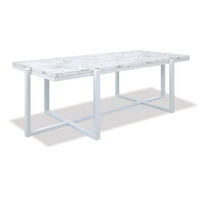 Rectangle Coffee Table With Honed Carrara Marble Top