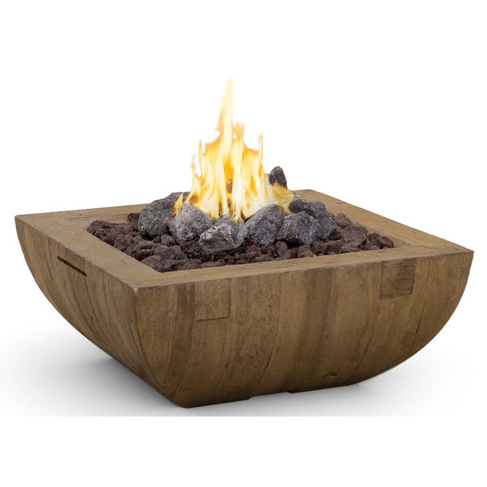 36″ Bordeaux Square Reclaimed Wood Fire Bowl