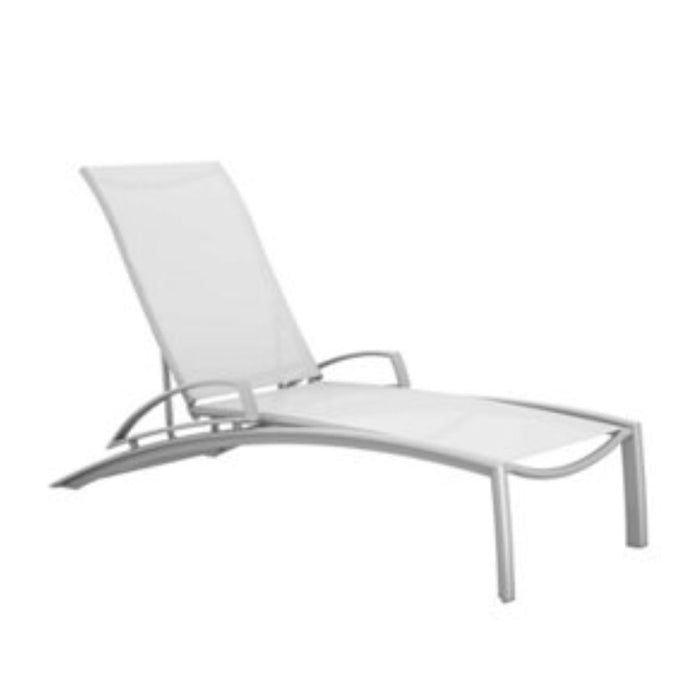 South Beach Relaxed Sling Chaise Lounge with Arms