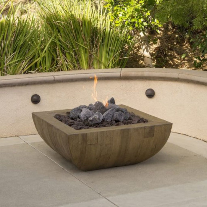 36″ Bordeaux Square Reclaimed Wood Fire Bowl