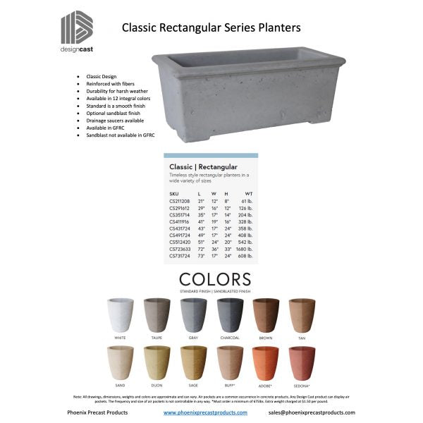 Classic Series Rectangular Planters