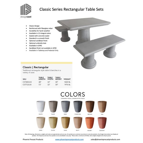 Classic Series Rectangular Table Set