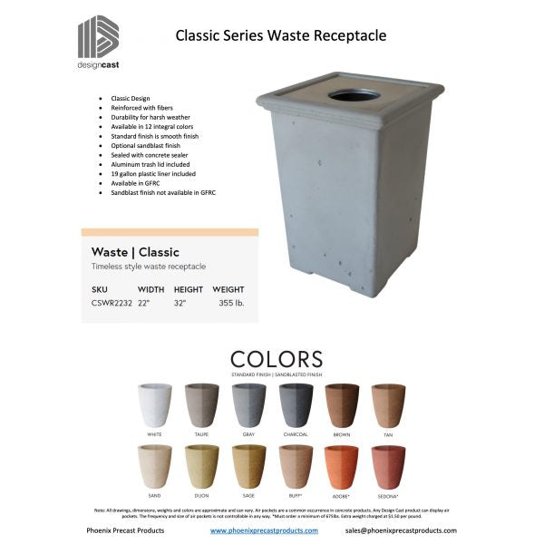 Classic Series Waste Receptacle