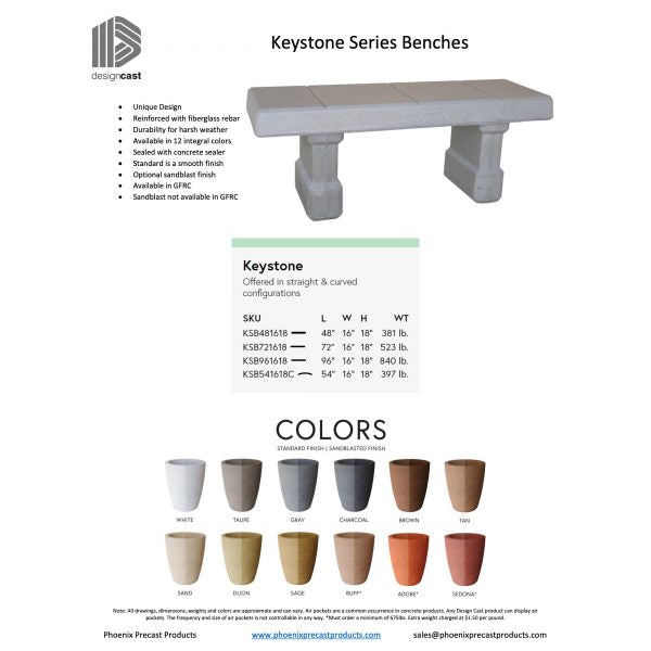 Keystone Straight Series Bench