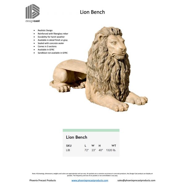 Lion Bench
