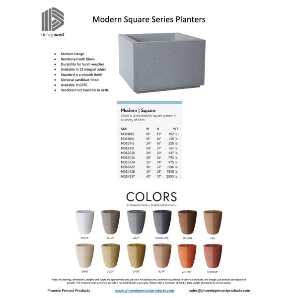 Modern Series Square Short Planters