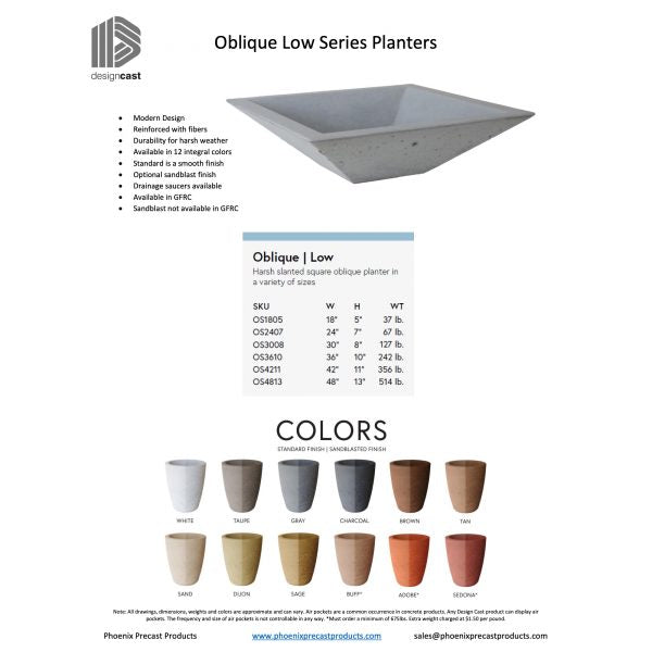 Oblique Low Series Planters