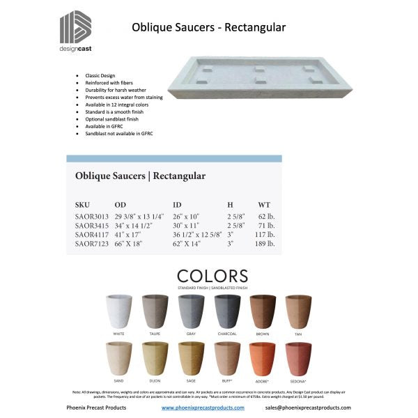 Oblique Saucers – Rectangular