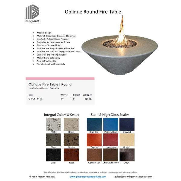 Oblique Round Fire Table