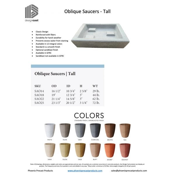 Oblique Saucers – Tall