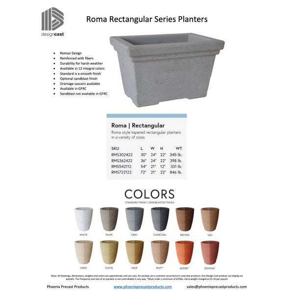 Roma Series Rectangular Planters