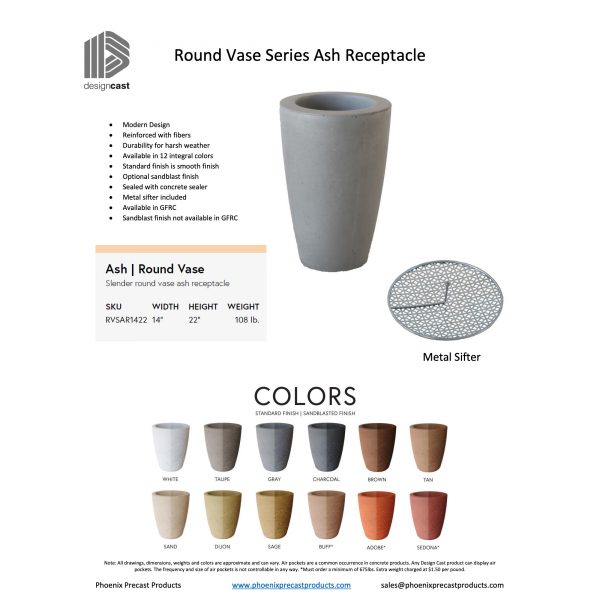 Round Vase Series Ash Receptacle
