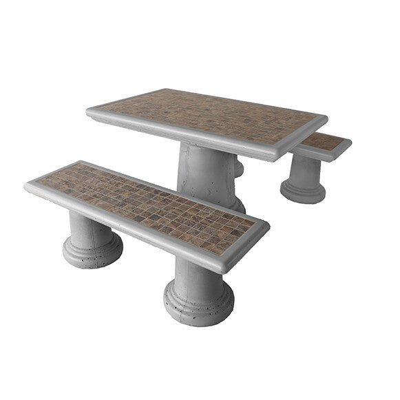 Tiled Classic Series Rectangular Table Set