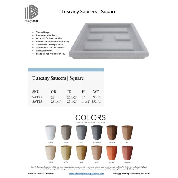 Tuscany Saucers – Square